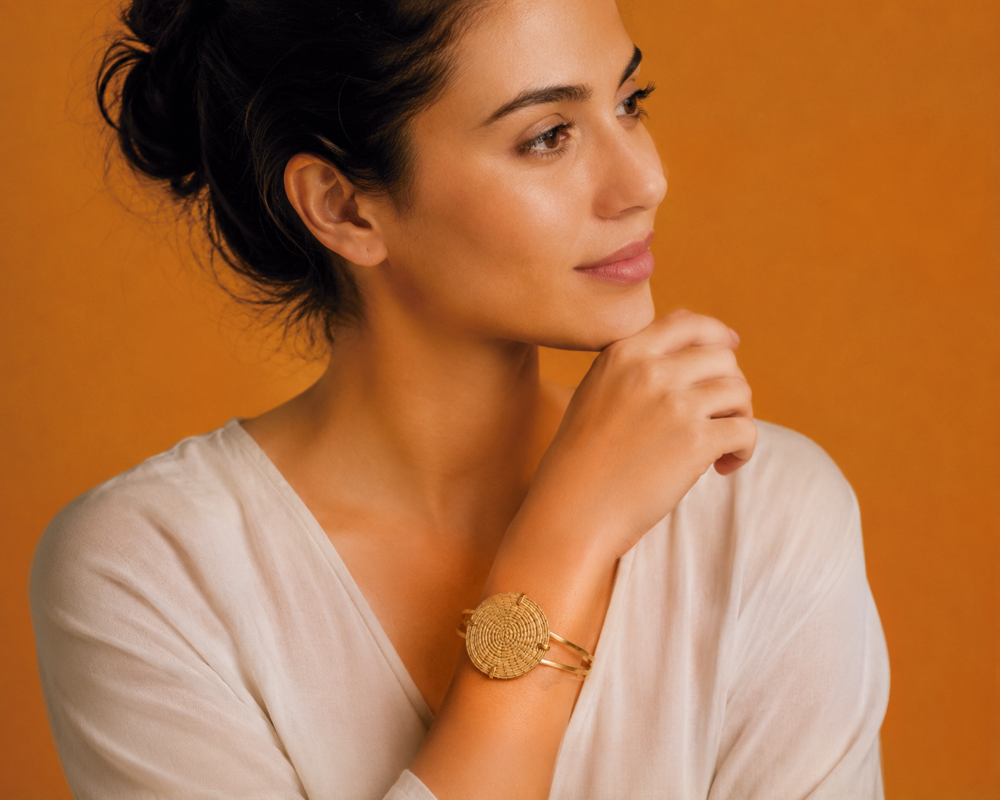 brazalete circular de capim dourado natural brazalete circular de capim dourado natural