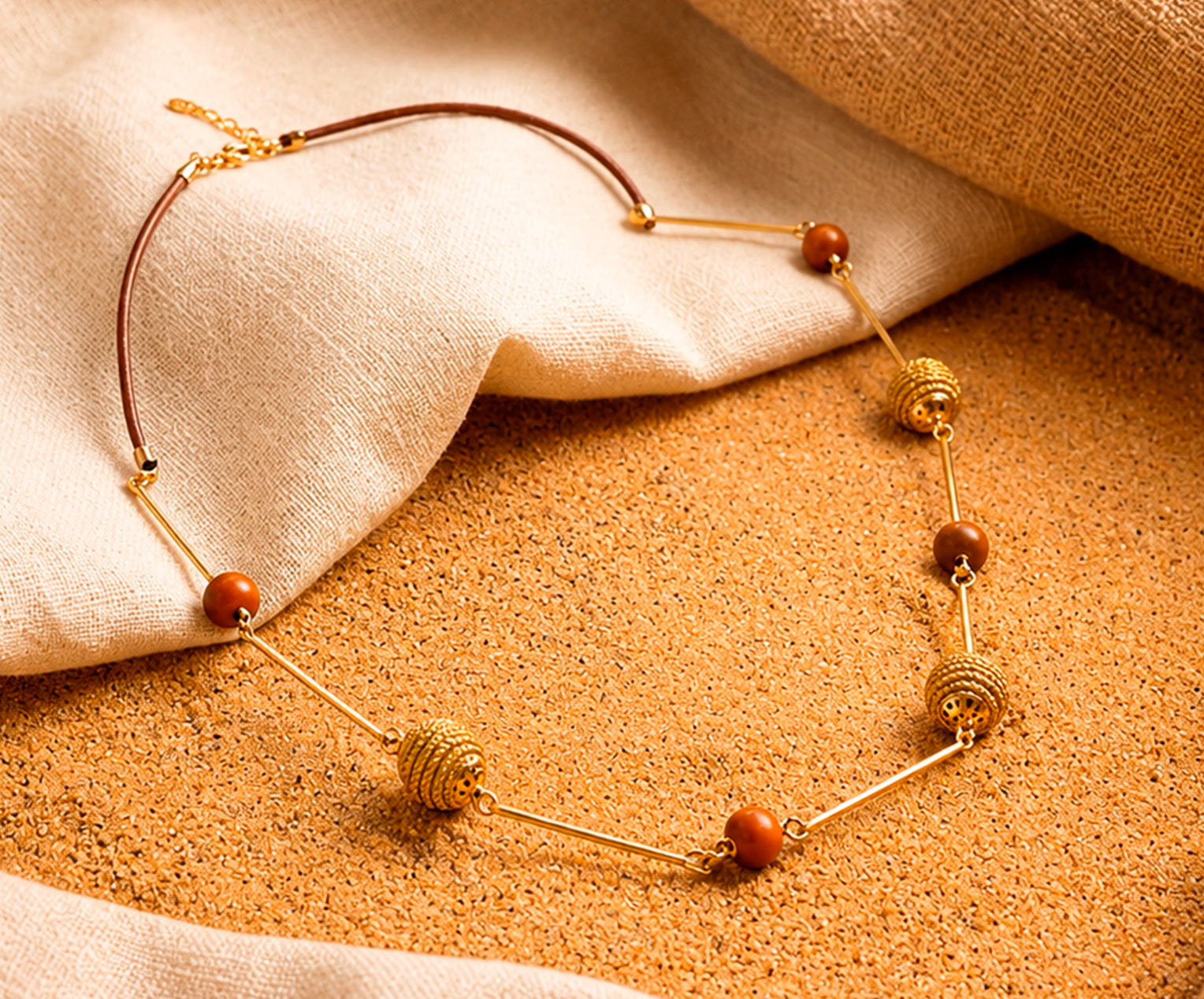 collar artesanal con esferas de capim dourado y piedras naturales en tonos tierra. collar artesanal con esferas de capim dourado y piedras naturales en tonos tierra.