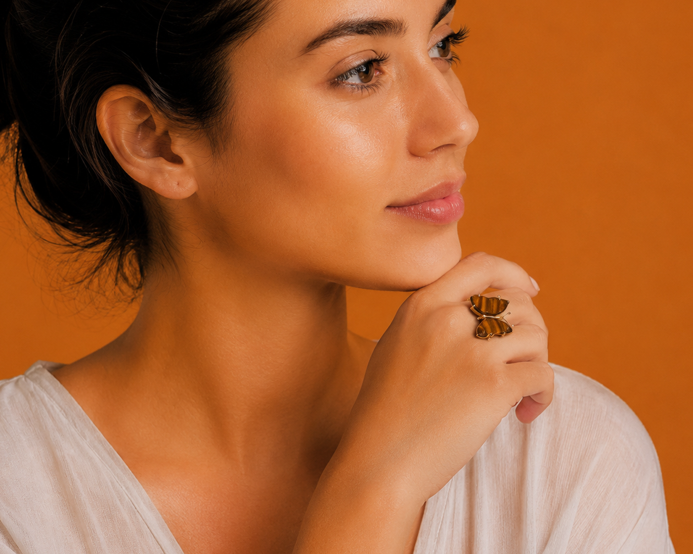 anillo mariposa con ojo de tigre modelo anillo mariposa con ojo de tigre modelo